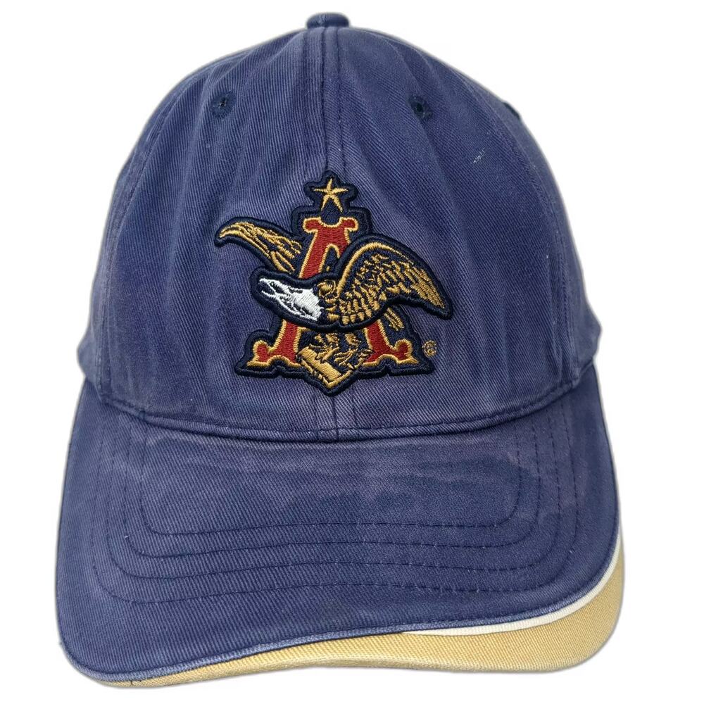 Anheuser-Busch Blue Baseball Cap One Size Embroidered Eagle Logo Adjustable Hat